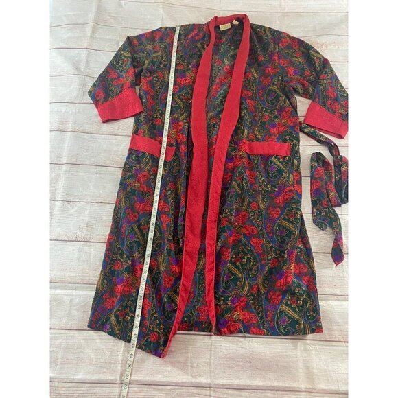 Vintage Victoria Secret GOLD LABEL Women's Red Satin Bathrobe - Small - Picture 2 of 12